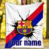Customiz Name Personality FC Barcelona logo Blanket Soft&Warm Office Bed Travel Lunch Break Blanket,Gift All Seasons