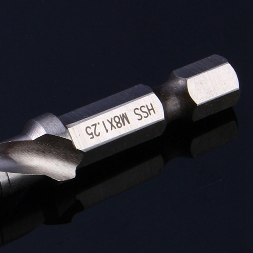 Hex Handle Tap Drill Bits M8 HSS 1/4" Hex Shank Drill & Tap Taper Drill Bits Power Tool Part