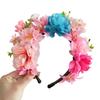 Adjustable Silk Flower Headband Beautiful Flower Hairband Accessory Lovely Flower Embellished Hair Decoration