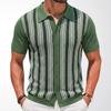 Camicie a Maniche Corte in Maglia da Uomo Casual Traspiranti a Bottoni con Colletto a Righe Top per Vacanze Estive Vintage in Maglia Camicie da Golf da Spiaggia Top per Uomo