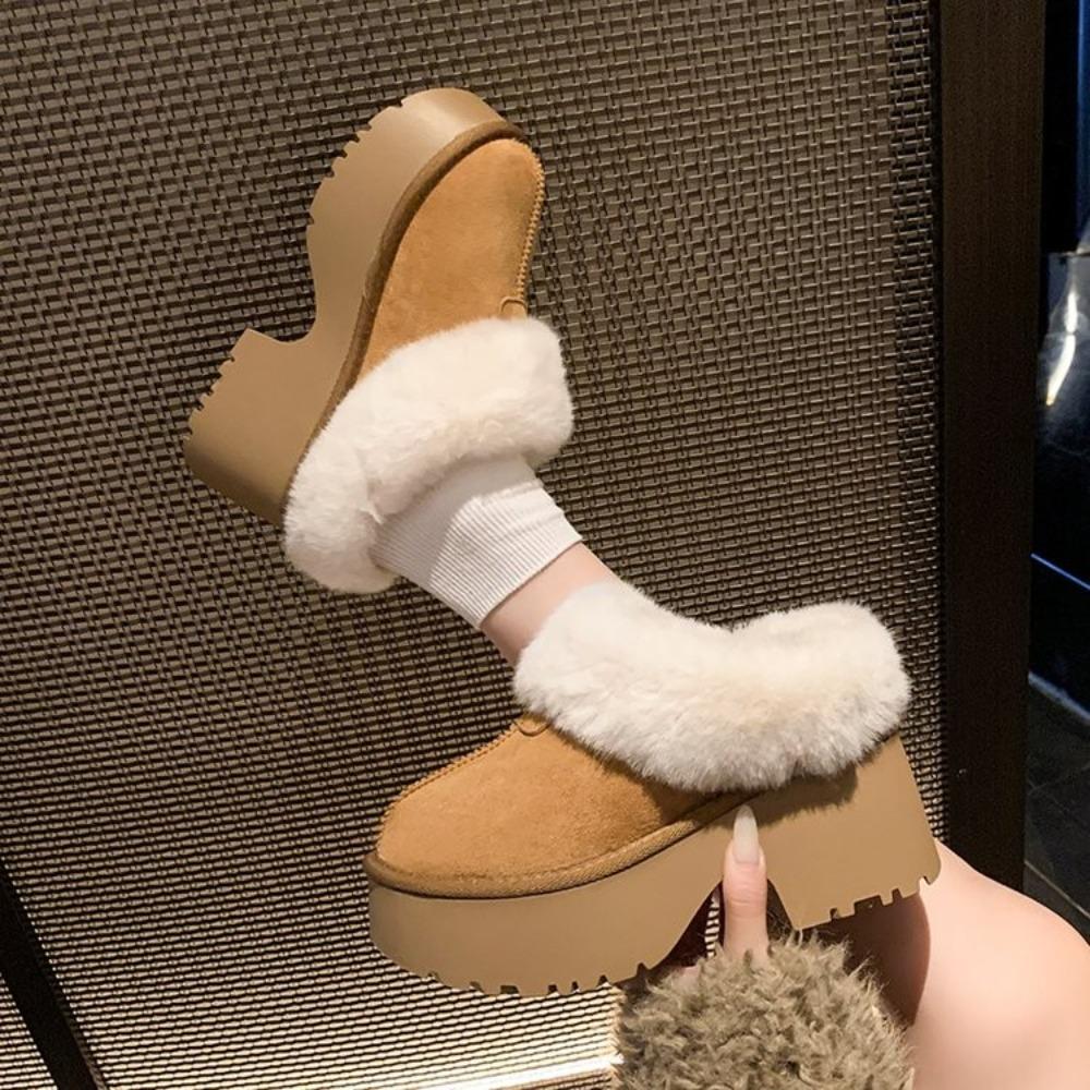 Fashion Designer Thick Soled and Raised Sheepskin Wool Integrated Snow Boots for Women in Winter 2024, New Warm and Plush Short Boots