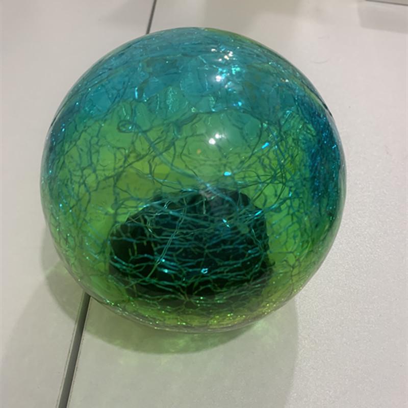 Solar LED Crackle Glass Globe Light for Outdoor Garden & Lawn, Waterproof In-Ground Accent.