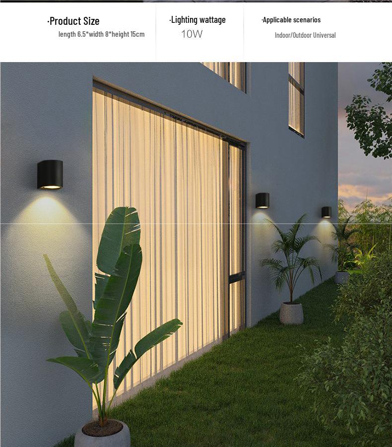 Universelle Wasserdichte Wandfluterleuchte für Balkon, Innenhof oder Terrasse - Außenbeleuchtung Up and Down