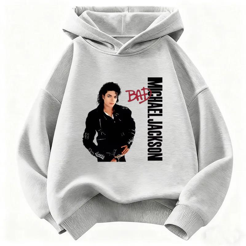 Michael Jackson Kapuzenpullover, geeignet für Jungen und Mädchen, warmer und dicker Pullover mit Vintage-Popstar-Aufdruck.