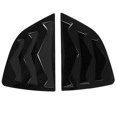 2pcs Rear Side Window Louver ABS Gloss Black Air Vent Scoop Shades Cover Replacement for Fit Jazz 2014‑2018