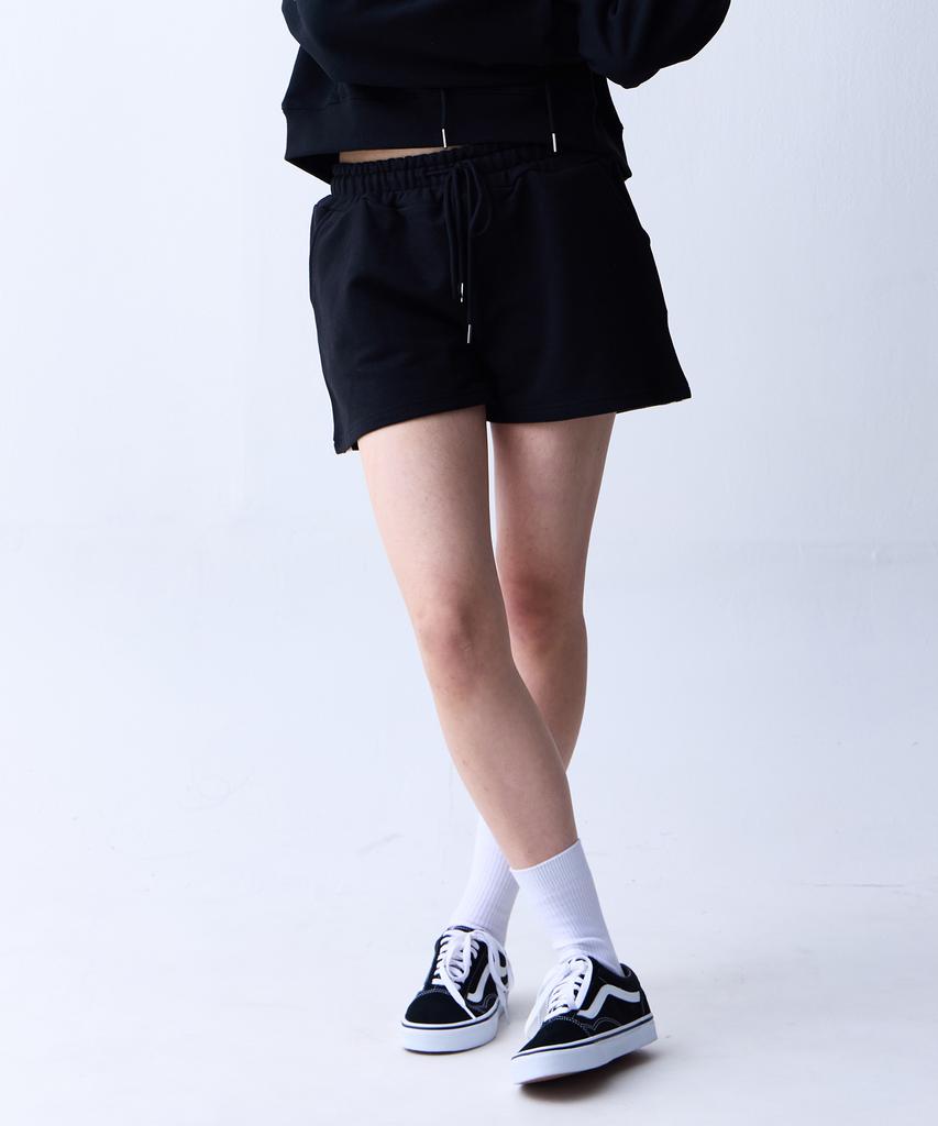 Crush Style Slim Striped Sweat Shorts Black