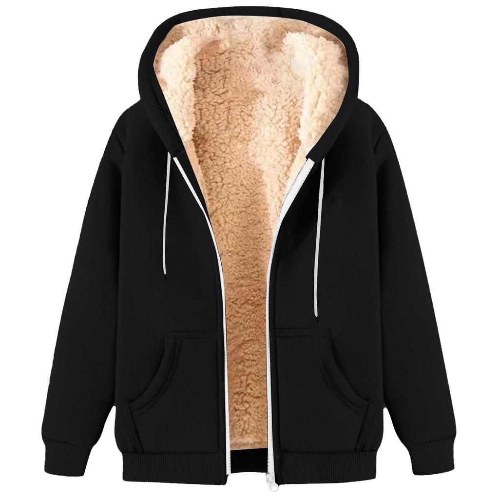 Men's And Women's Fashion The Same Coat With Fleece Thick Hoodie Hoodie Cardigan