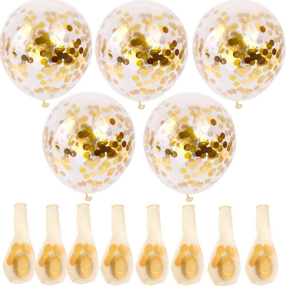 24 Pcs 12 inch latex transparent glitter balloons colorful confetti balloons for birthday  wedding party Festival decoration
