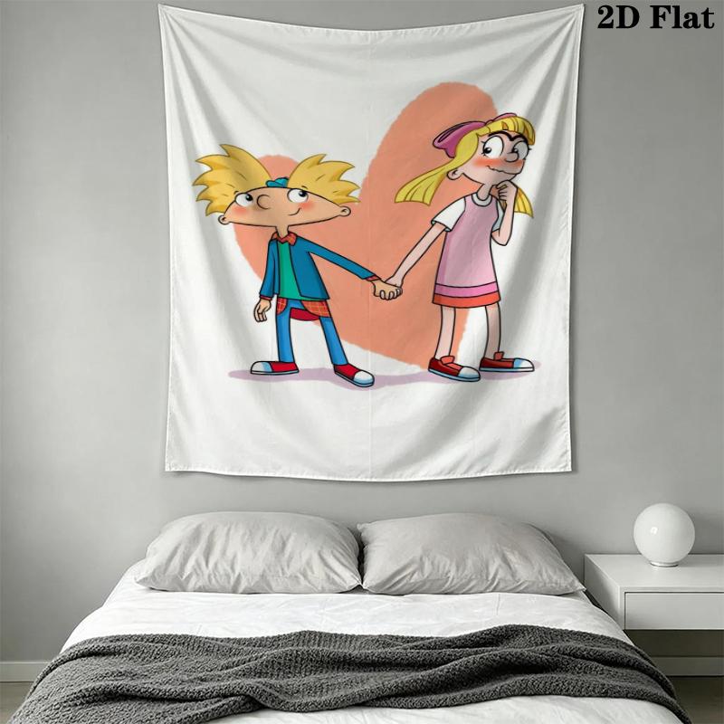 Hey Arnold Wall Tapestry Aesthetic Wall Hanging Printed Fabric Blanket Decorative Tapestries for Bedroom Living Room Home Decor