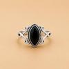 Black Onyx Marquise Ring In 925 Sterling Silver, Gothic Statement Ring, Handmade Boho Gemstone Jewelry for Women