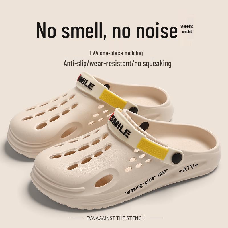 Spring/Summer Couple's One-Piece EVA Shoes: Comfortable, Casual, Puff Design, Non-Slip Sole.