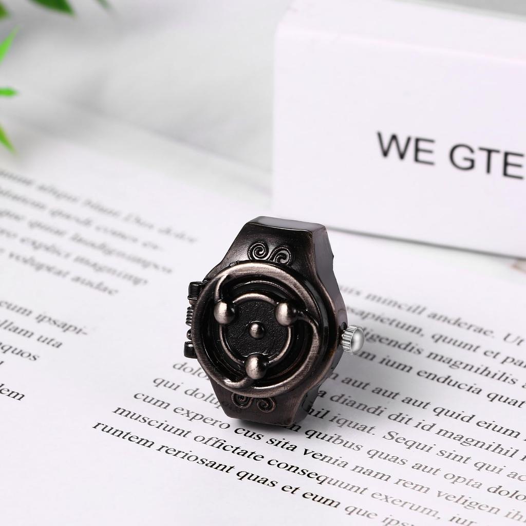 Ring Watch Antique Free Size Ring Watch Retro Numeral Analog Waterproof Quartz Watch Alloy Stainless Steel Bronze Halloween Accessories Birthday