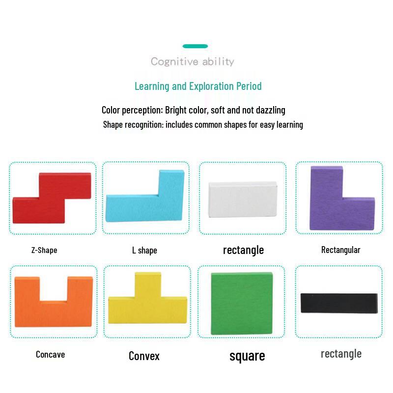 Children's Wooden Tetris Puzzle Blocks for Early Education & Intellectual Development