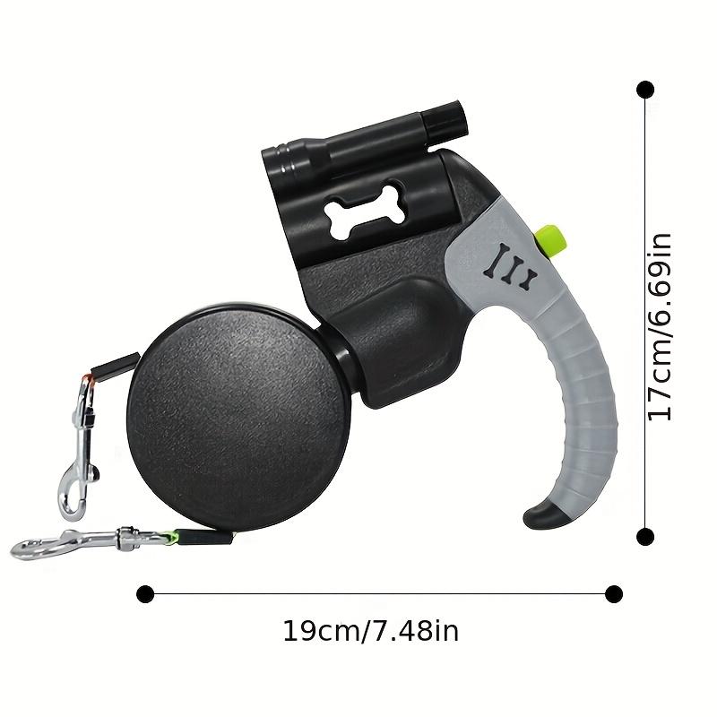 Dual Retractable Dog Leash Two In No Tangle Walking Lead Heavy Duty Automatic Rope Lock Padded Handle Small Medium Puppy Breeds