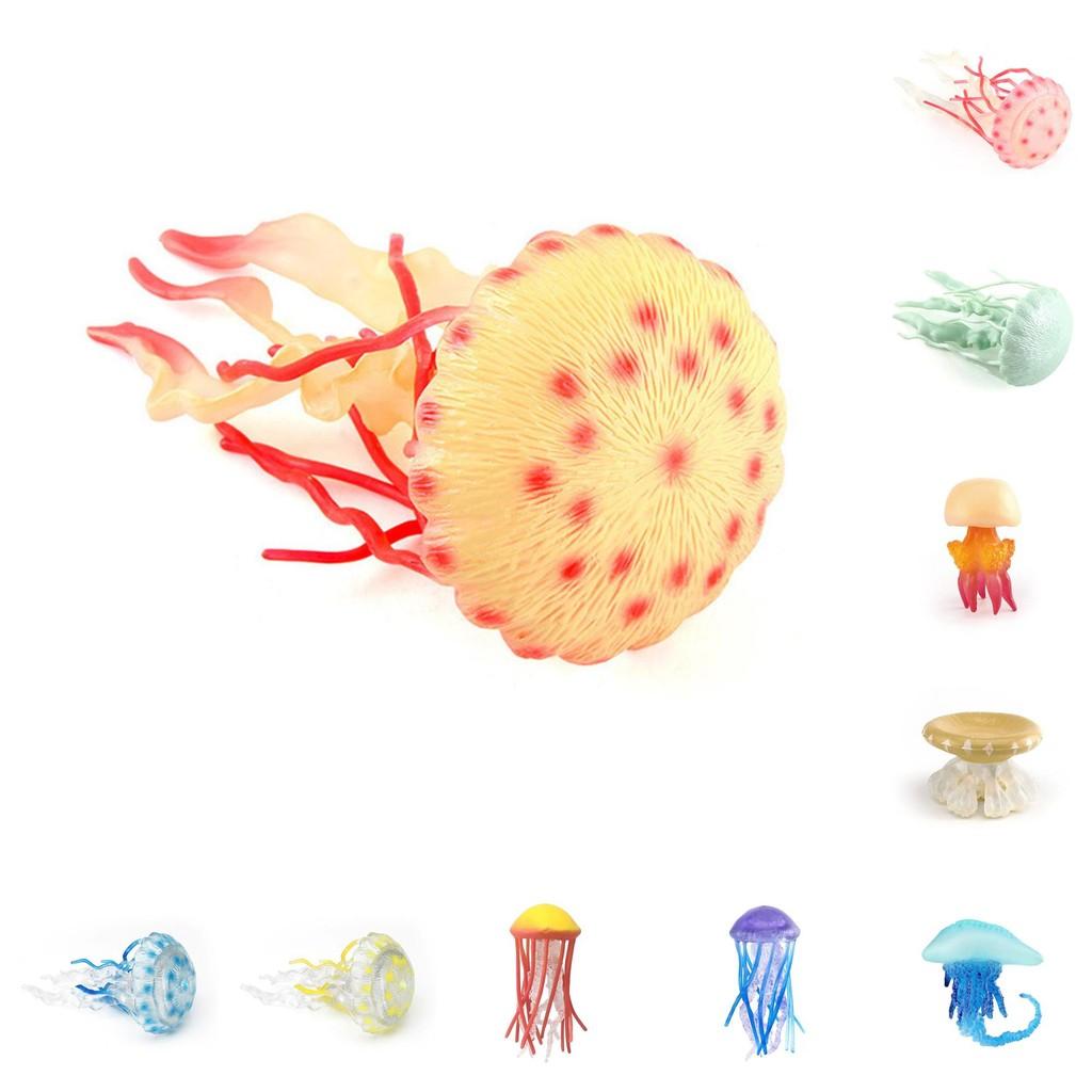 Marine Life Plastic Jellyfish Statue Static Tabletop Ornament For Decor Home