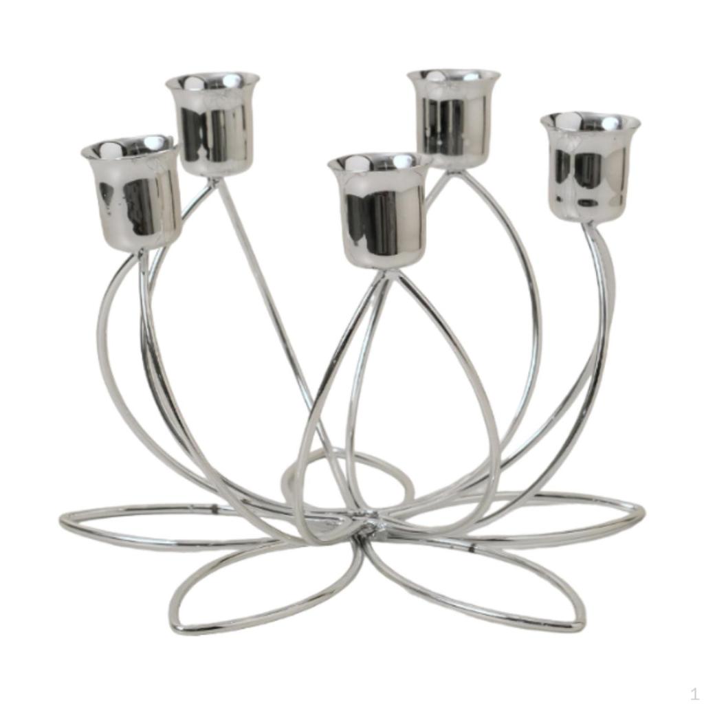 Decorative Iron Candelabra for Office And Bathroom with Pillar Candle Holder