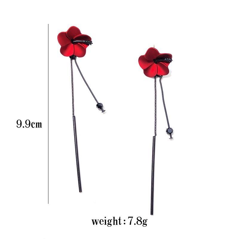 Geometric Temperament Flower Long Fringed Crystal Earrings Earrings Female Style Niche Simple Personalized Earrings