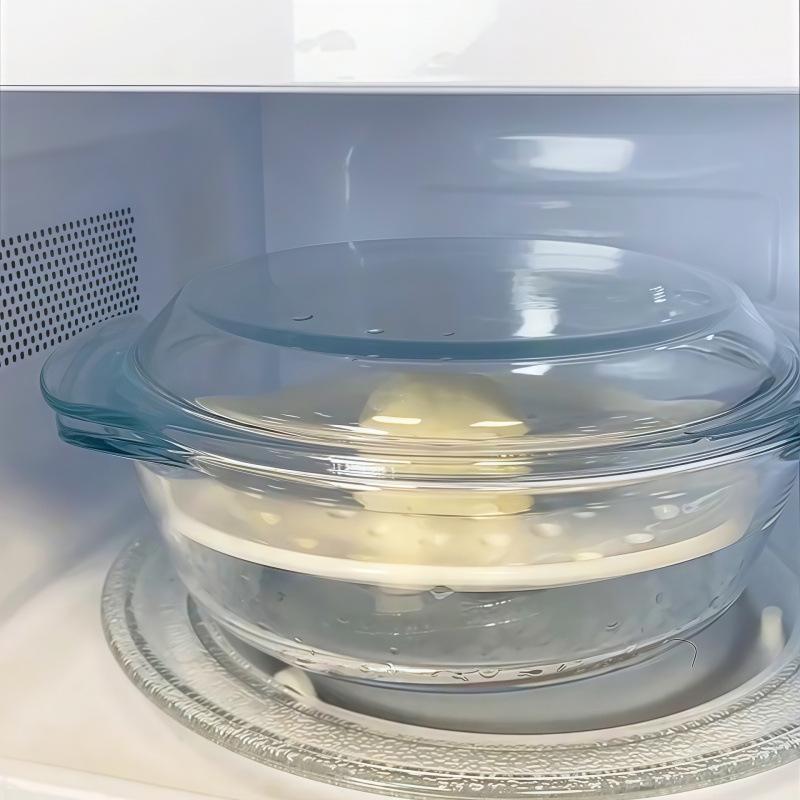 Multipurpose Ceramic Steamer Plate: Dumplings, Seafood, Fruit, and More