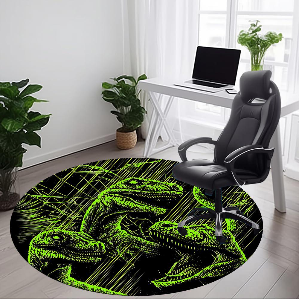 1pc Jurassic Dinosaurs Office Round Area Rug, Under Office Chairs Bedroom Living Room Home Decor A0926106