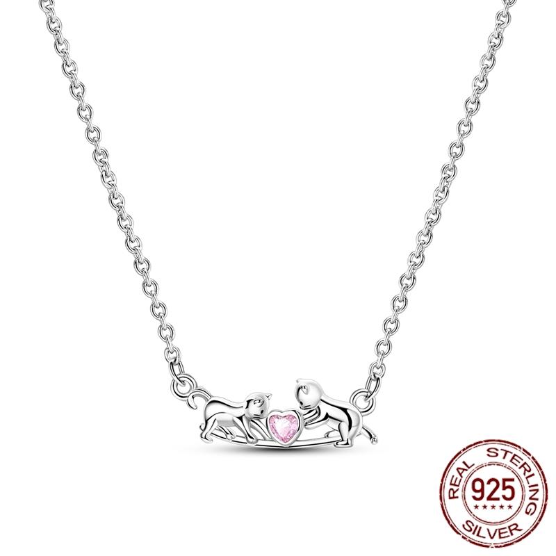 MULA Hote Heart Pendant Necklace 925 Silver Snake Neck Necklace Original Bracelet DIY Jewelry Fashion Luxury Women