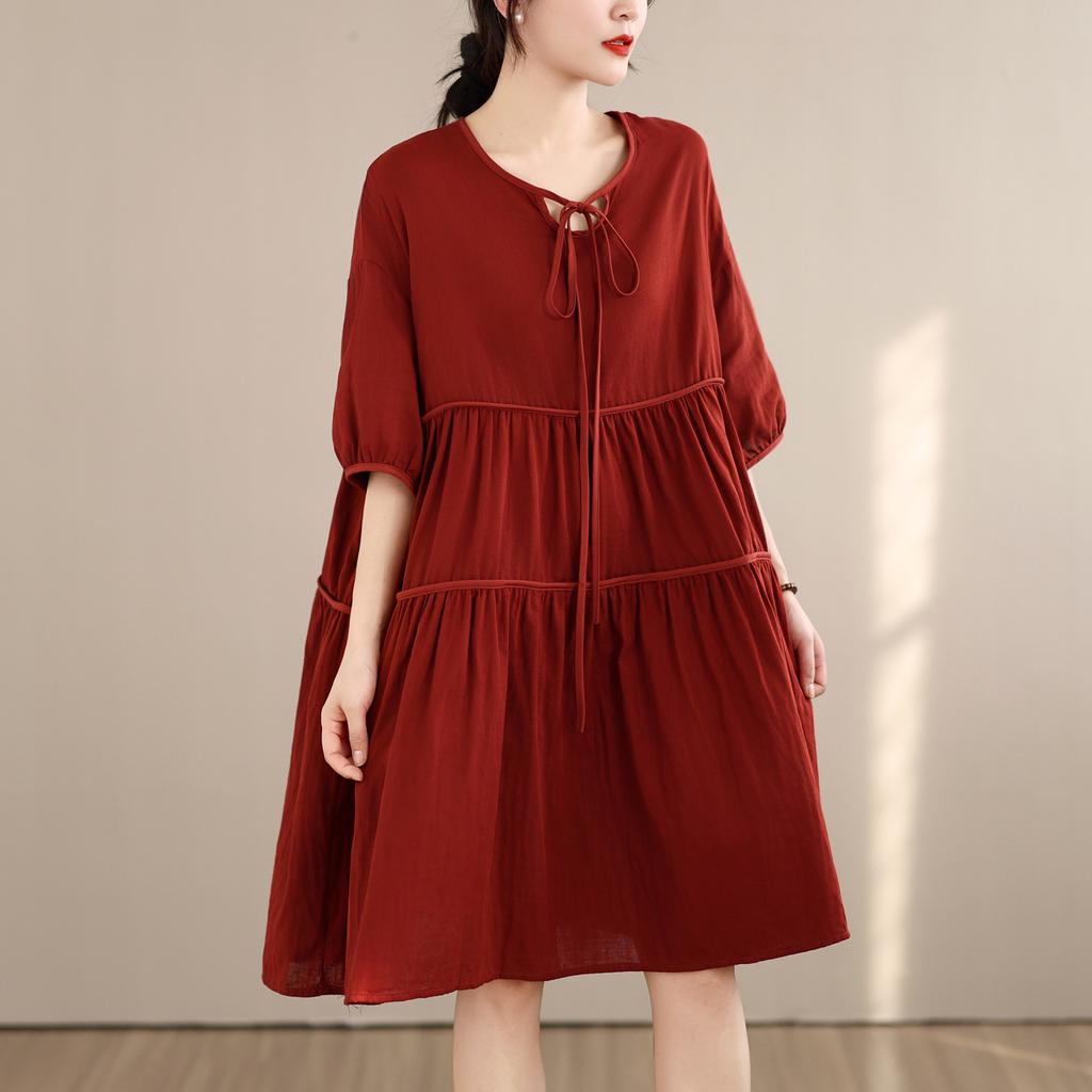 DIMANAF New 2026 Women Plus Size Summer Long Dress Sundress Loose Oversize Maxi Lady Floral Cotton Dress Solid