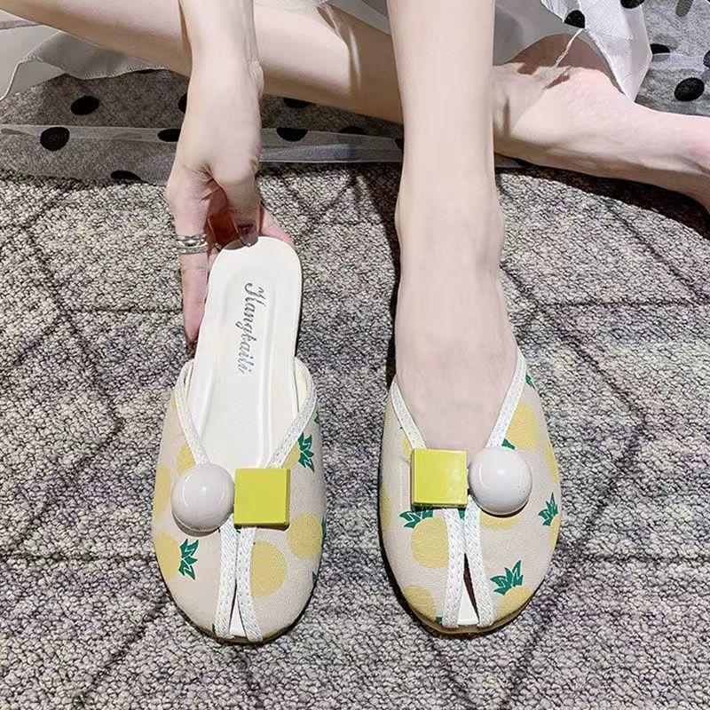 Fashion Woman Slippers Flat Fruit Shoes for Women Outside Round Toe Slides On Promotion New Collection H Sandal Slip-resistant Sandals