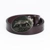 Men's Retro Cowhide Belt with Smooth Buckle - Korean Style, Trendy and Simple Wide Waistband.