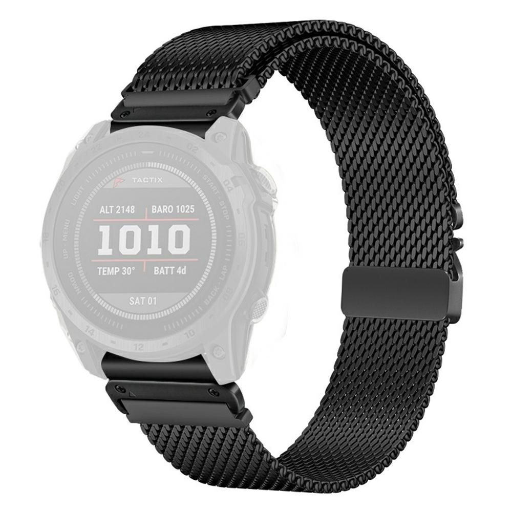 

Для Garmin Fenix 8 47мм/E 47мм Ремешок для часов 22мм Миланский из титанового сплава Парашютная застежка Black