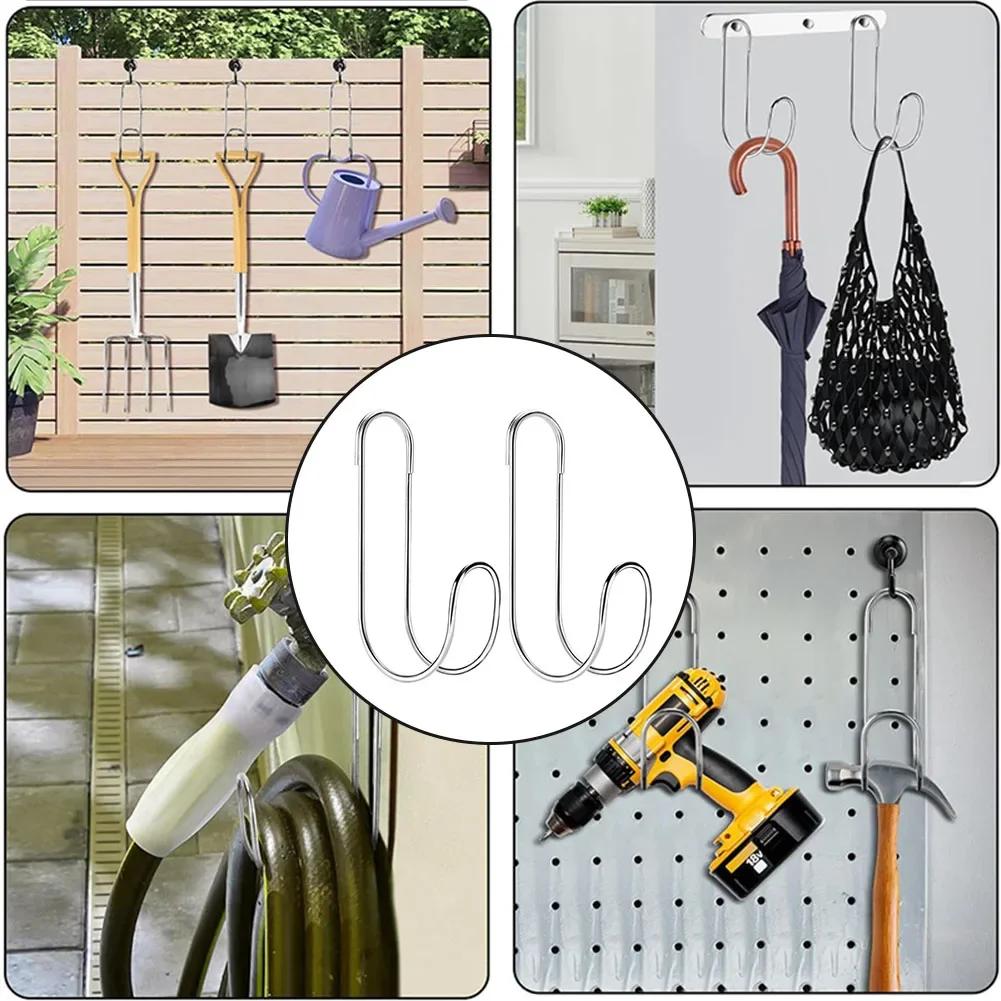 Hose Storage Solution Stainless Steel Hanger Indoor Organization Rust Resistant Design Weatherproof Materials Easy Installation