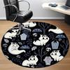 1PC Ghost Cats Office Round Area Rug, Mat Suitable For Office, Under Office Chairs Bedroom Living Room Home Decor, Room Deco