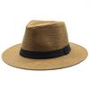 Hat Men's Summer Travel Vacation Beach Hat British Wind Wide Rim Sun Hat Shade Top Hat Panama Straw Hat Women