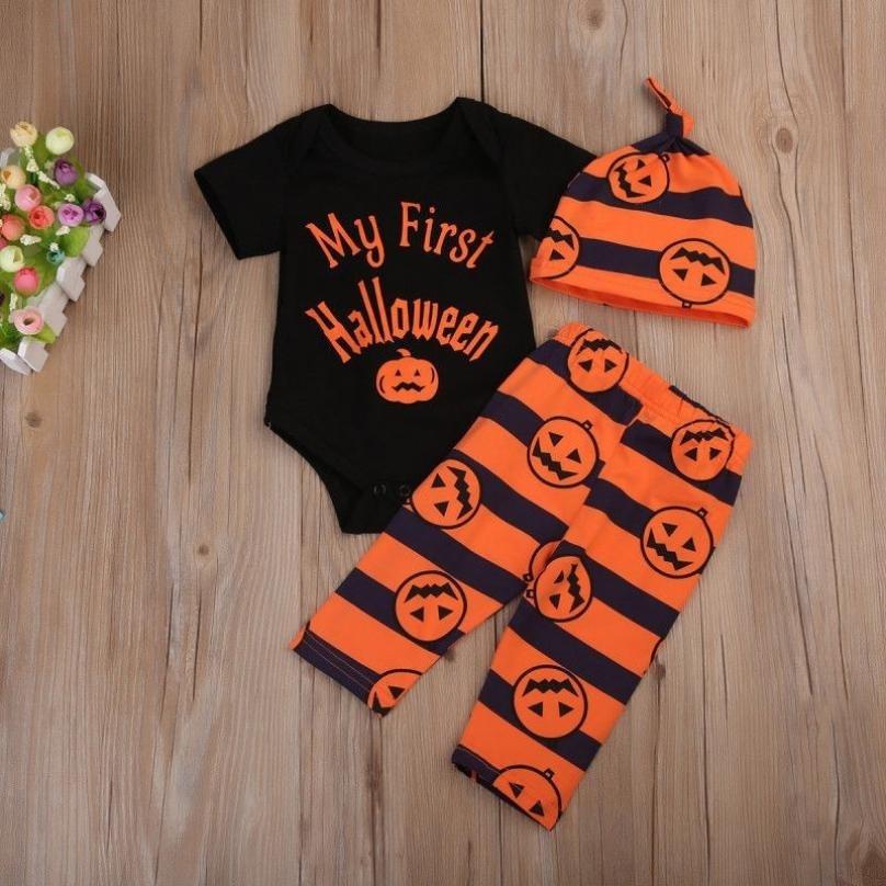 Pants Hat Infant Pumpkin Outfits Sfuzwg Baby Boy My First Halloween Clothes Set Newborn Romper