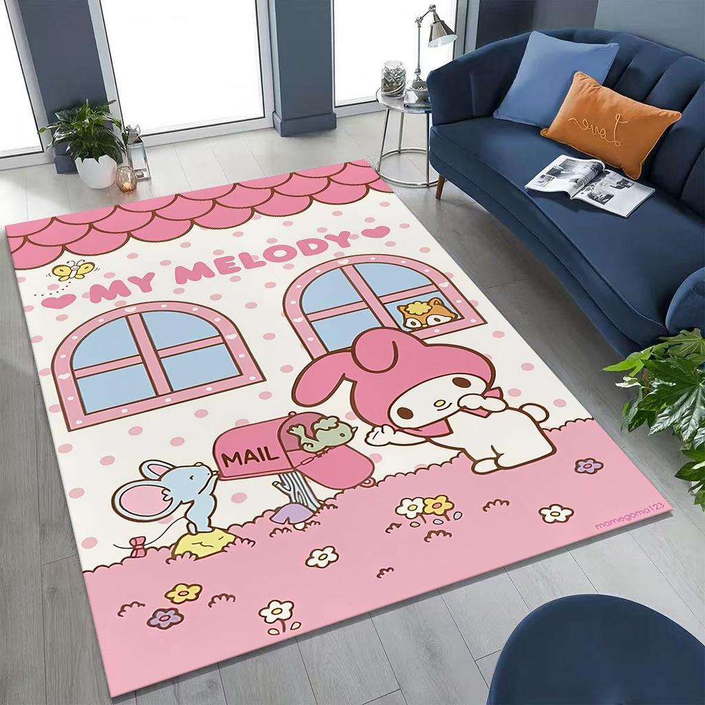 27 Style Cute My Melody Sanrio Rug for Bedroom Living Room Sofa Home Doormat Decor, Large Kids Play Non-slip Floor Mat Gift