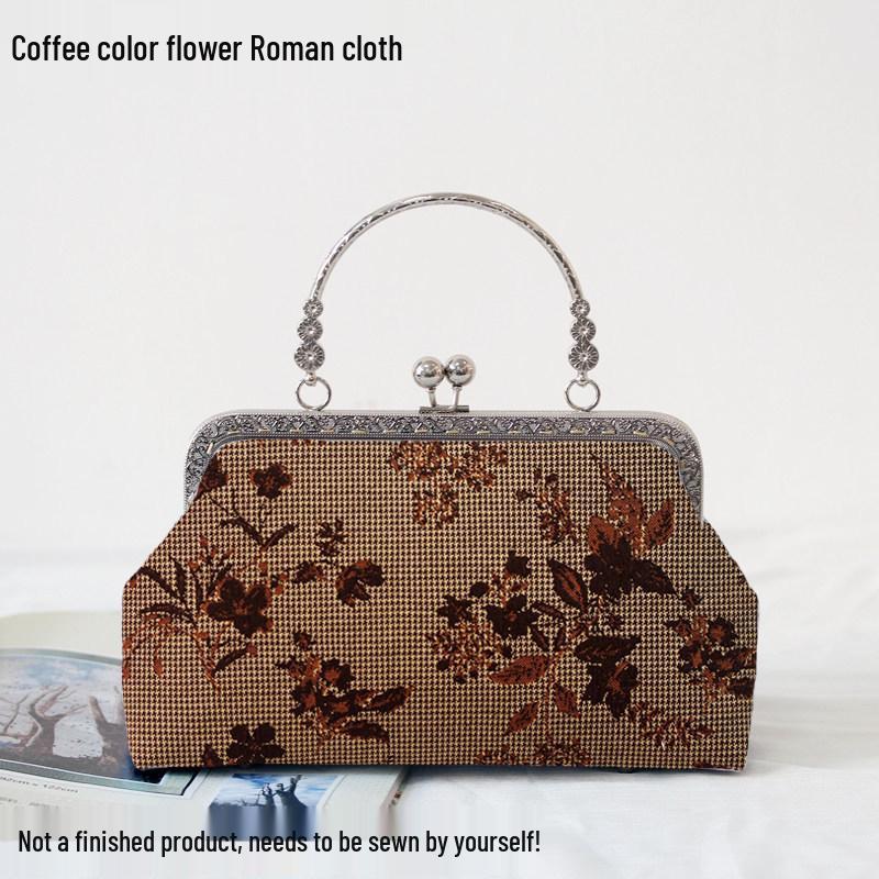 Short Style Handbag Material Kit - Handmade, Multiple Styles, Square Clasp Bag, Includes 20 Needles