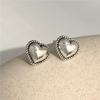 Retro Copper Color Punk Style Heart-shaped Women's Earrings, Personalized and Creative Holiday Party Zircon Gifts