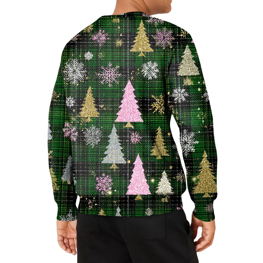 Men's Casual Fashion Printed Round Neck Pullover Sweatshirt