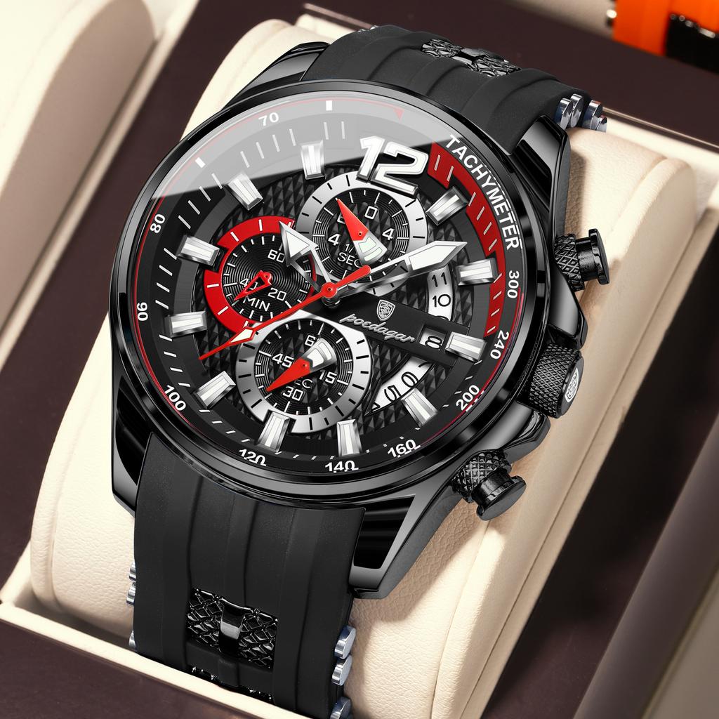 Luxury Military Men Watch Calendar Chronograph Waterproof Luminous Man Wristwatch Fashion Silicone Quartz Men's Watches
