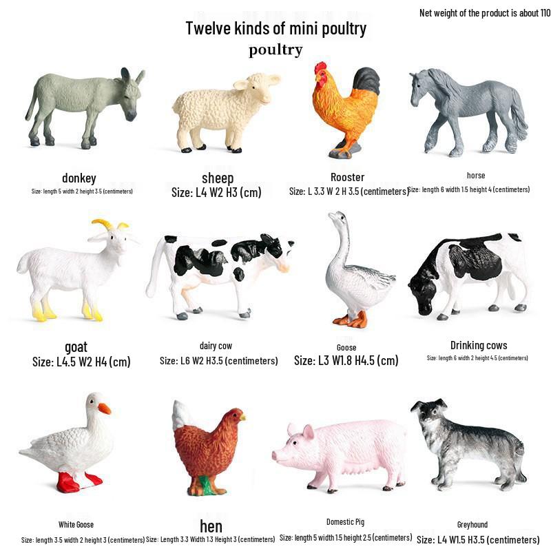 Realistic Farm Animal Models: Big Yellow Duck, Rooster, Turkey, Goose, and Swan