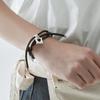 MOI studio Bread Clip cham Leather Knot Bracelet