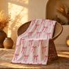 Pink Bow Set Throw Short Plush Throw Blanket Soft Skin-Friendly Multi-Scene Home Office