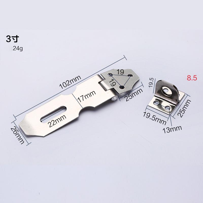 4Pcs Home Drawer Door Safety Padlock Latch Hasp Staple Stainless Steel 2inch Used with 30mm Padlock for Wood Door Cabinet Drawer