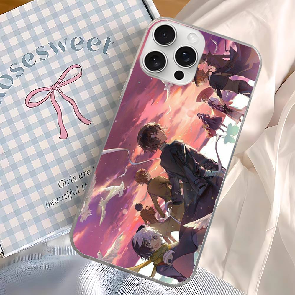 Bungo Stray Dogs Anime Phone Case For iPhone 11 12 13 14 15 16 17 Plus Pro Max Satin Glossy Colorful