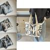 Thai Gentlewoman Alphabet Canvas Bag Women 2024 New Fashion All-match Handbag Shoulder Crossbody Bag Street Style Large Tote Bag