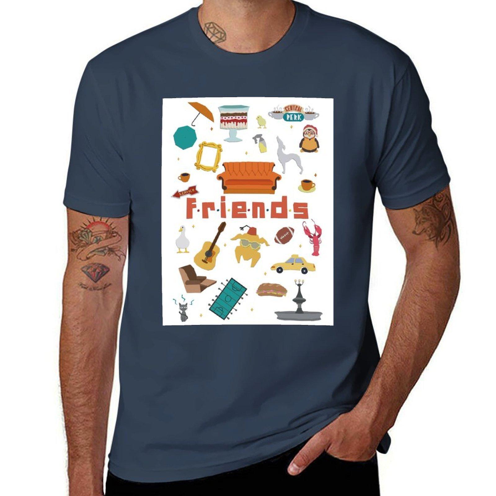 Friends TV Show Icons TShirt Streetwear Print Tee Shirt S