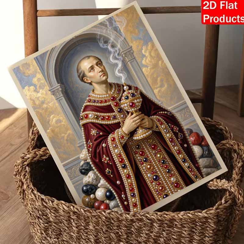 DIY 3D Pearl Diamond Painting Art Set Religious Priest St. Vincent de Paul Home Decor Art Set Wall Art