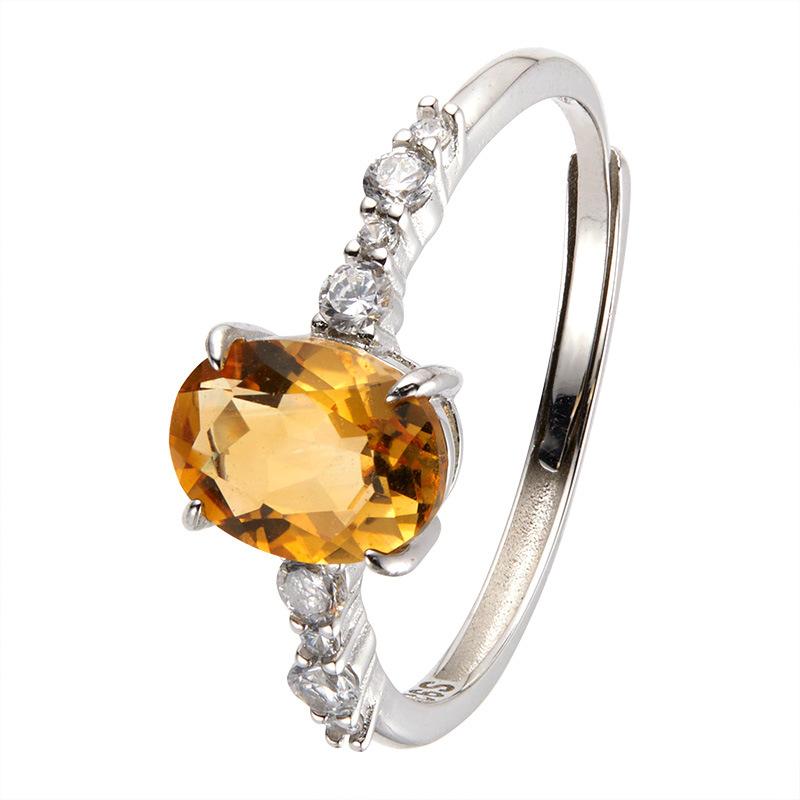 Original Design Does Not Fade Niche High Sense S925 Sterling Silver 18K Natural Citrine Lucky Treasure Ring Women
