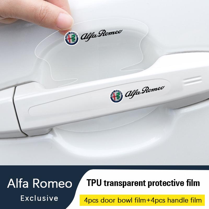 TPU Car Transparent Door Bowl Handle Protective Film Sticker For Alfa Romeo Giulietta Mito 159 Giulia Stelvio 156 147 Tonale