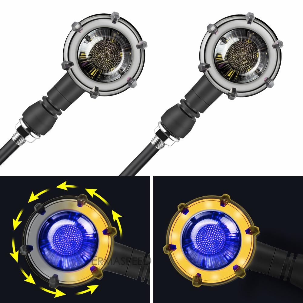 Sequential Flowing LED Motorcycle Turn Signals Lights Motorbike Brake Stop Signals Lamp Motorcycle Motorbike Scooter
