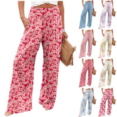 Women's Casual Pants Loose Soft Solid Color  Wide Leg Long Pants High Waist Straight Leg Pants