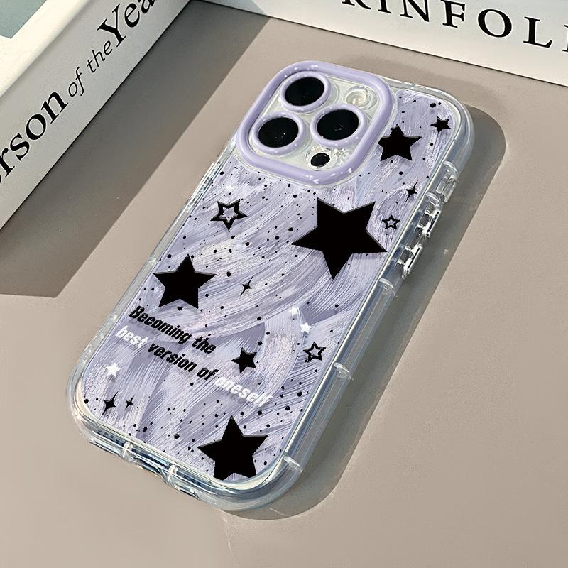 Star for IPhone16promax Mobile Phone Case for Apple 15 Cream Feather Yarn 13 All-inclusive 11 Ultra-thin
